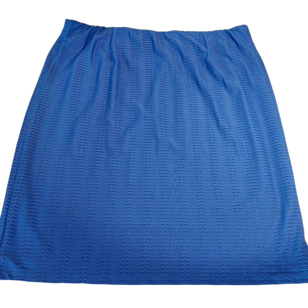 Linea by Louis Dell'olio Vintage Elegant Blue Textured Stretch Skirt Size 1X EUC